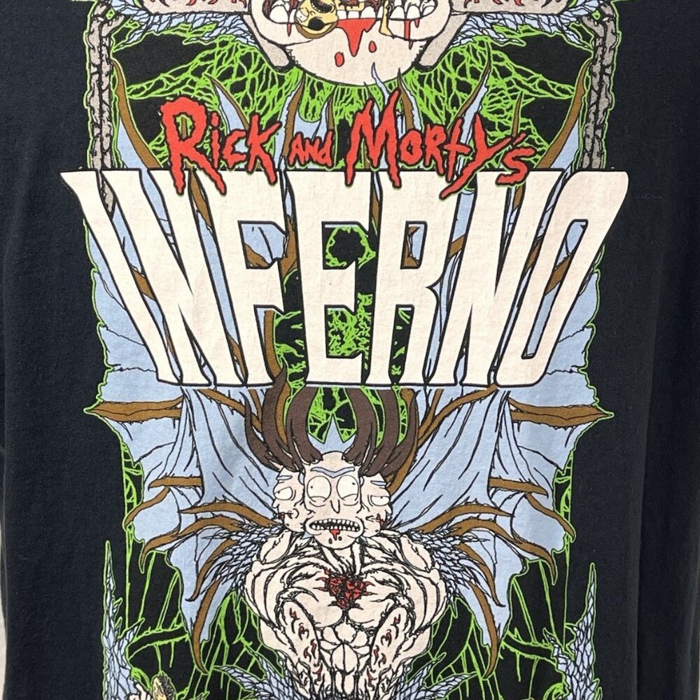Rick and Morty Graphic T Shirt XL Black Hot Topic Adult Swim Cartoon - Picture 2 of 12